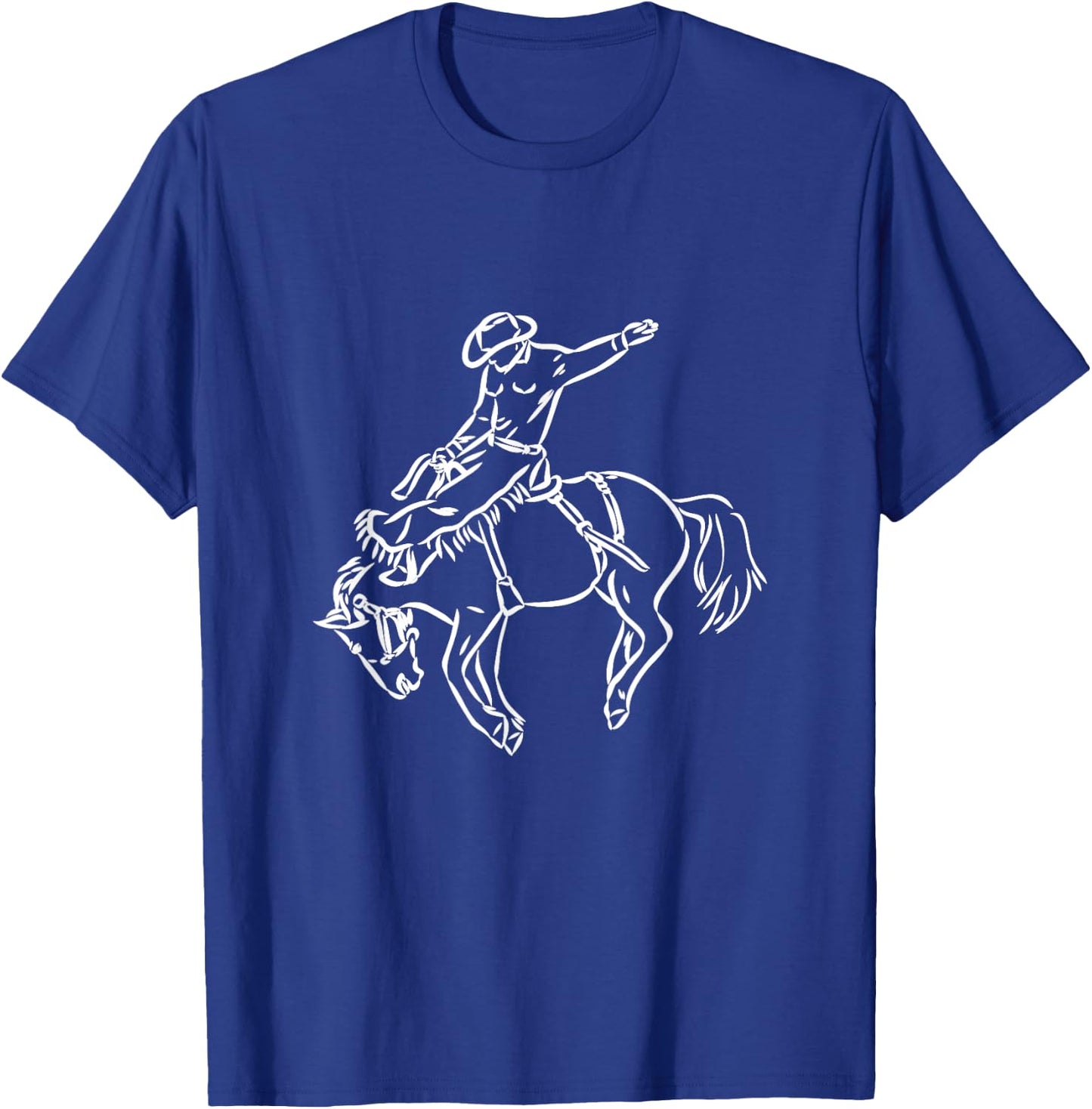 Vintage Rodeo Shirt Bucking Bronco Horse Riding Cowboy T-Shirt - T-Shirt | Royal