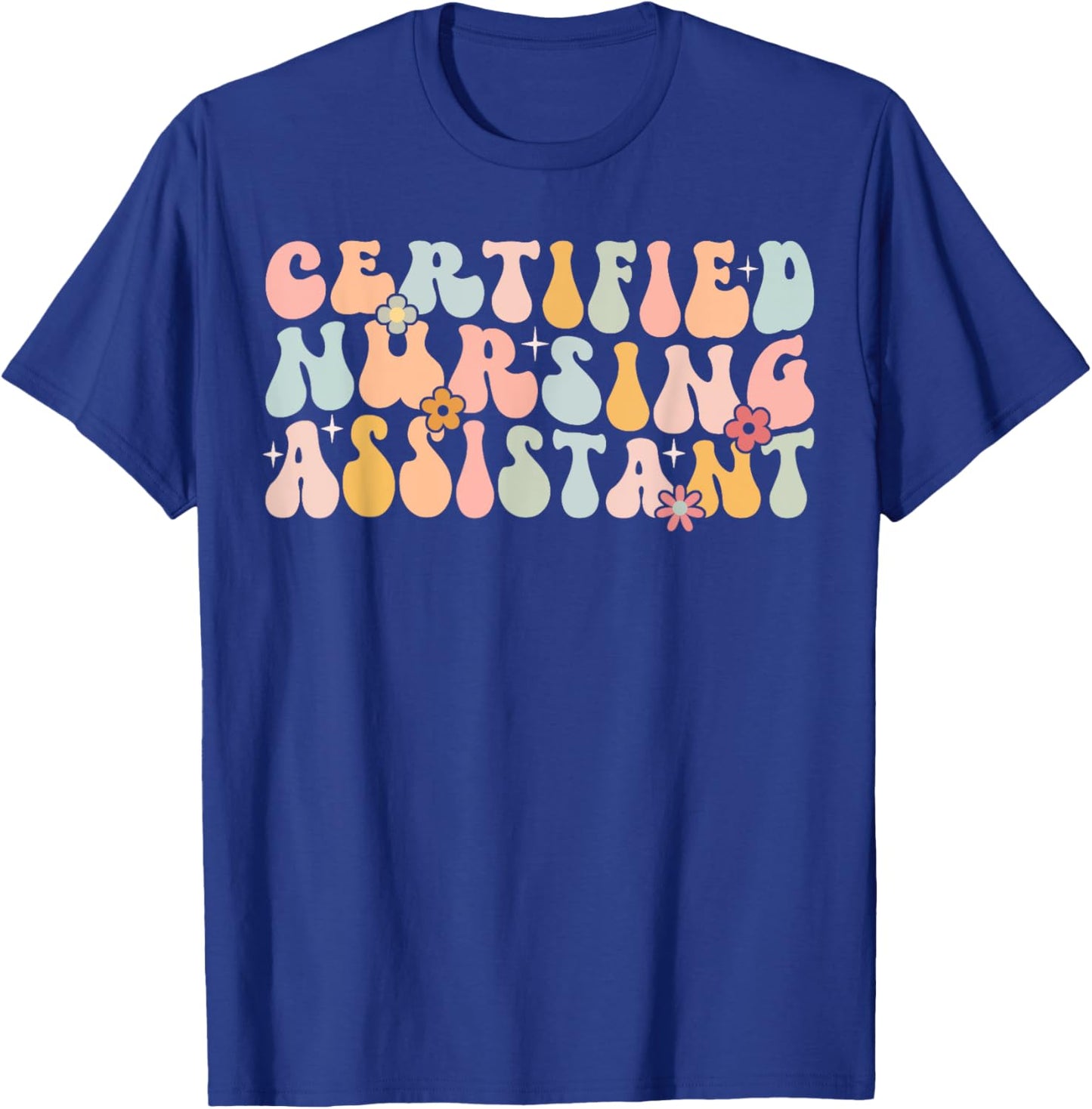 Certified Nursing Assistant Retro CNA Graduation Groovy T-Shirt - T-Shirt | Royal