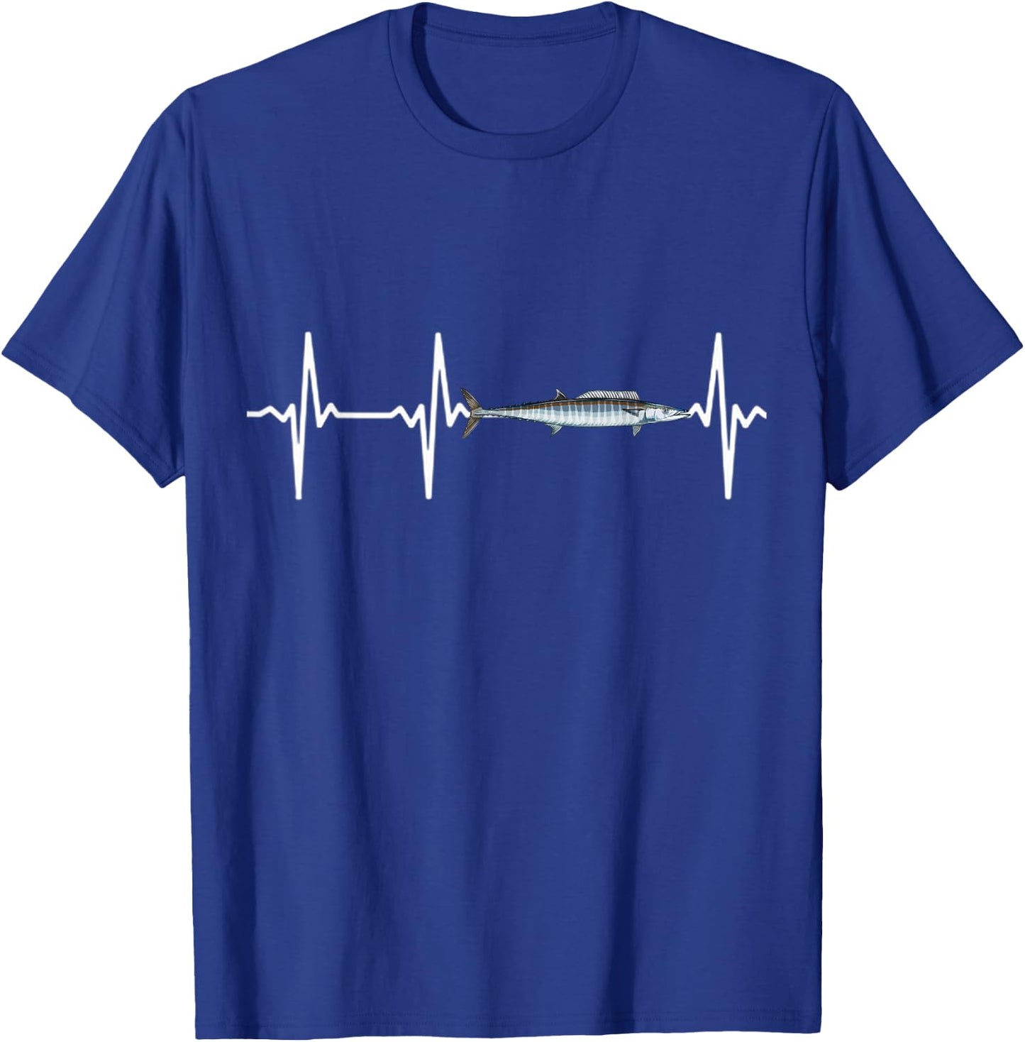 Wahoo Heartbeat For Saltwater Fish Fishing Lovers T-Shirt - T-Shirt | Royal
