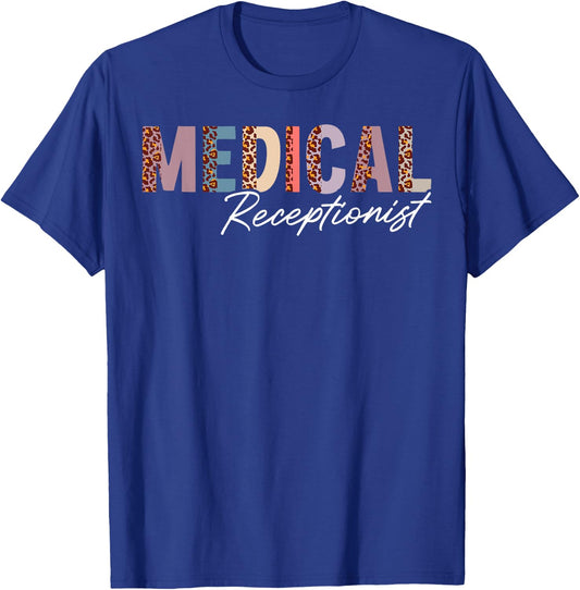 Medical Receptionist Appreciation Leopard T-Shirt - T-Shirt | Royal