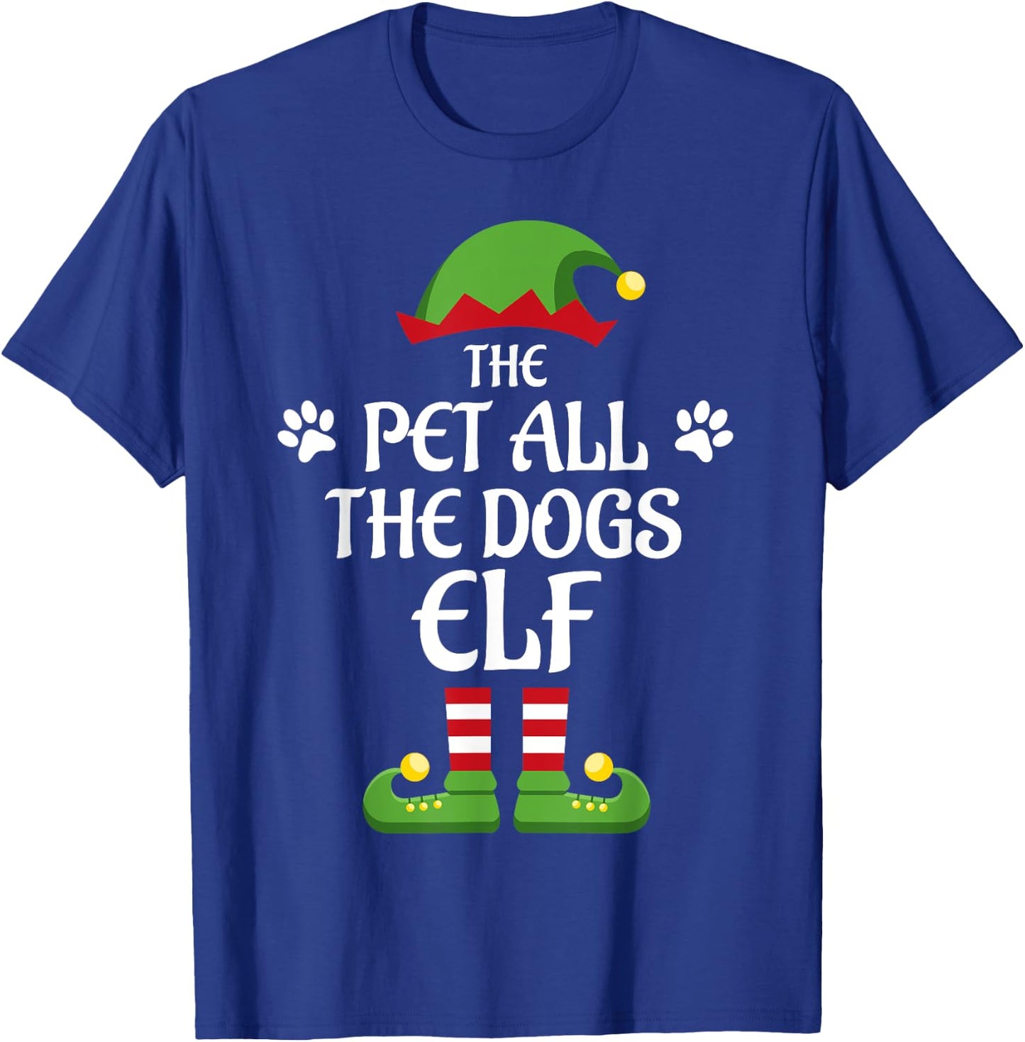 Pet All The Dogs Elf Family Matching Group Christmas T-Shirt - T-Shirt | Royal