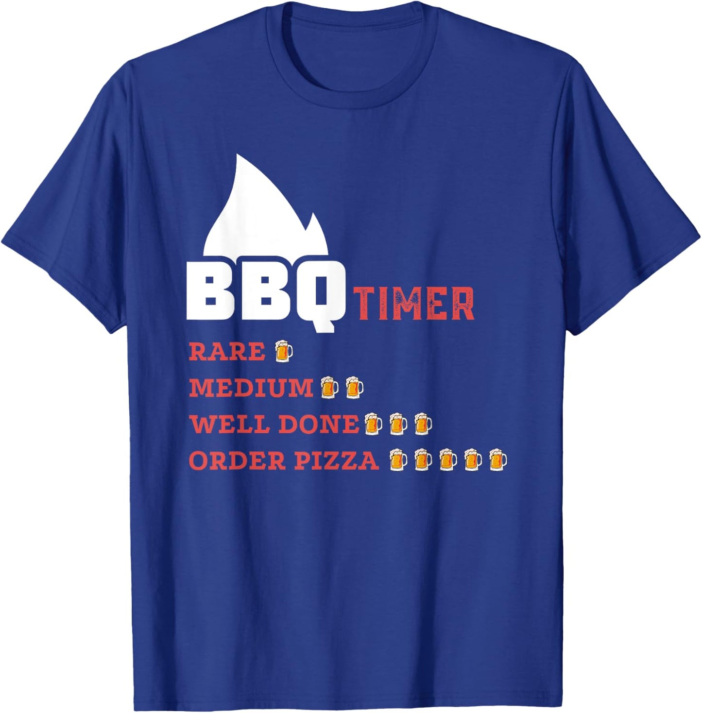 BBQ Beer Drinking Timer Funny Barbecue Pitmaster Dad T-Shirt - T-Shirt | Royal