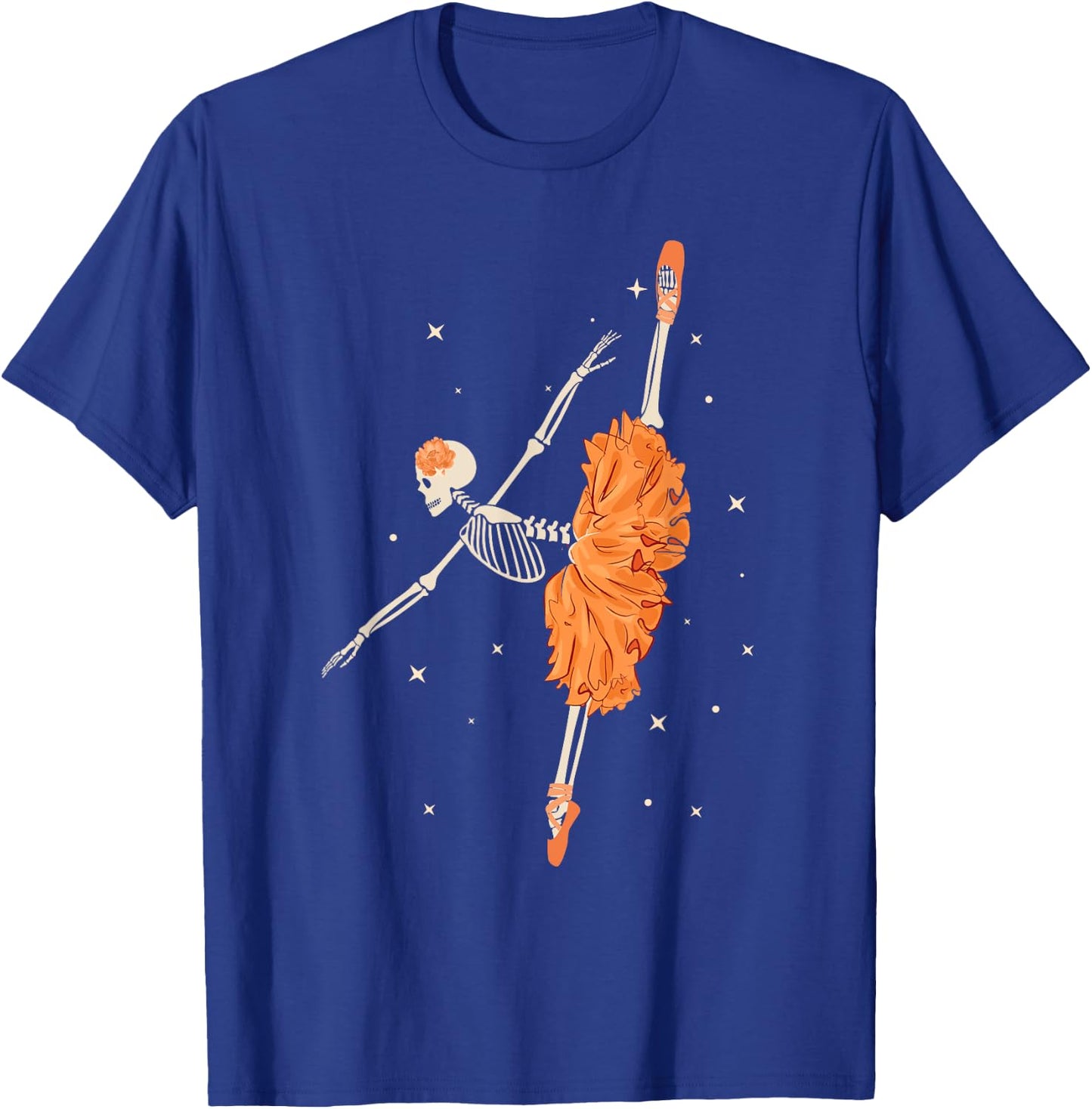 Dancing Skeleton Ballerina Ballet Dance Halloween Women Girl T-Shirt - T-Shirt | Royal