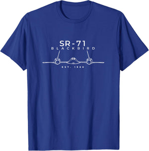 SR-71 Blackbird Est. 1966 - Vintage Logo T-Shirt - T-Shirt | Royal