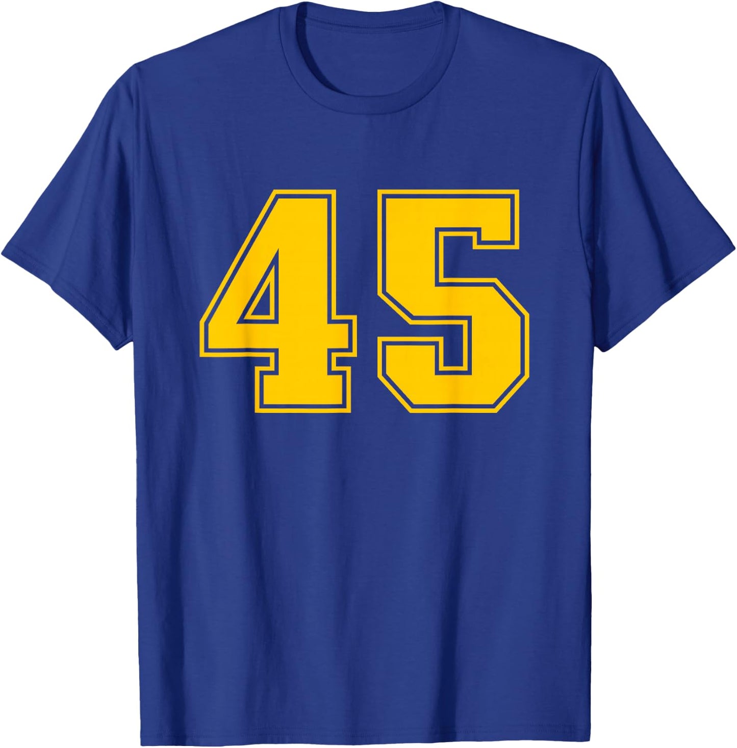 Number #45 Yellow Sport Number T-Shirt - T-Shirt | Royal