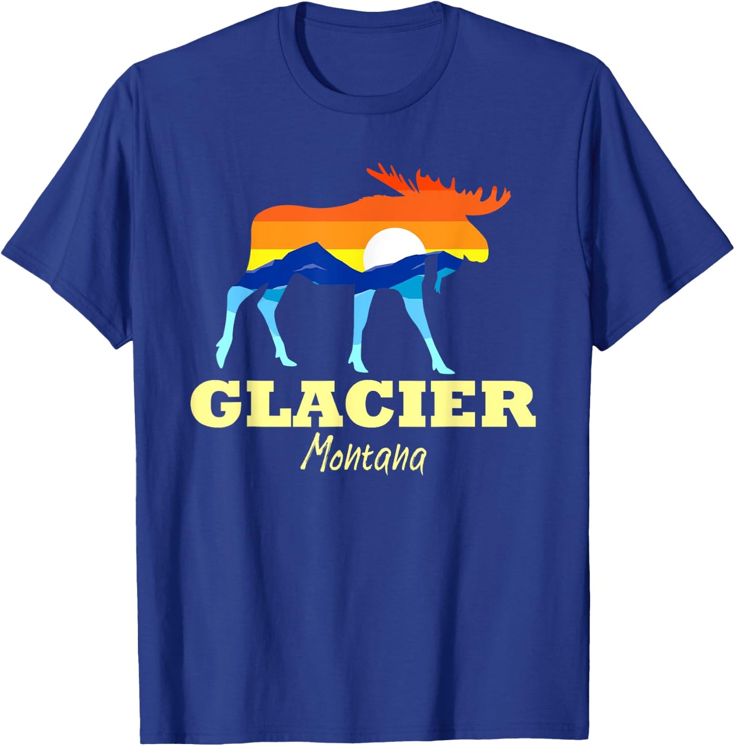 Glacier National Park Moose Glacier Montana Glacier T-Shirt - T-Shirt | Royal