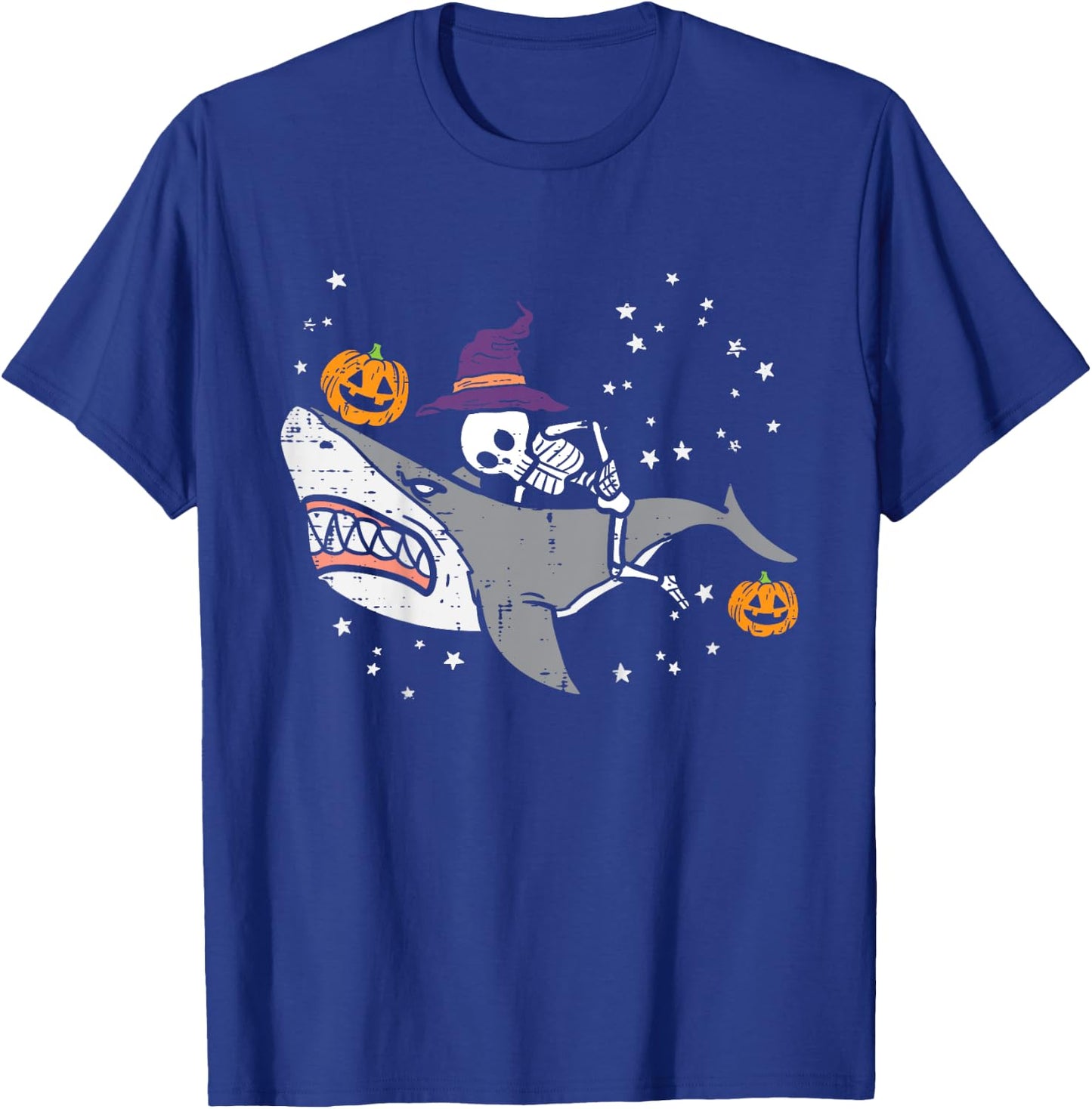 Kids Skeleton On Shark Cute Halloween Costume Toddler Boys Kids T-Shirt - T-Shirt | Royal