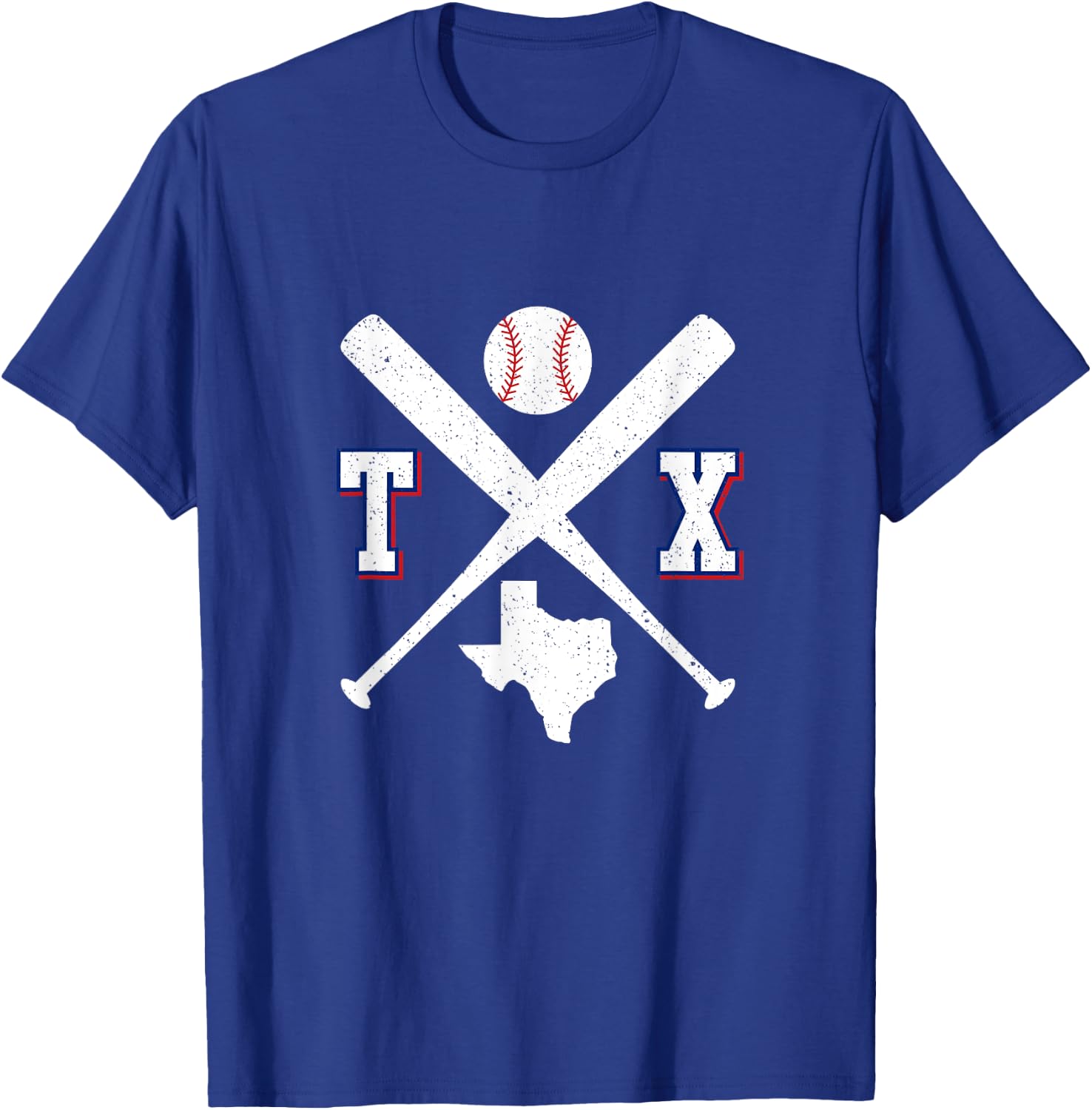 Texas Map TX Sport Vintage Baseball Bats T-Shirt - T-Shirt | Royal