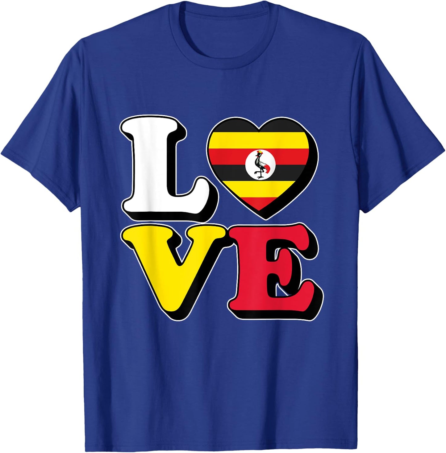 I Love Uganda Travel Souvenir Vacation Trip Ugandan Pride T-Shirt - T-Shirt | Royal