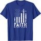 Faith Over Fears Cool Christian Cross American USA Flag Gym Men T-Shirt - T-Shirt | Royal