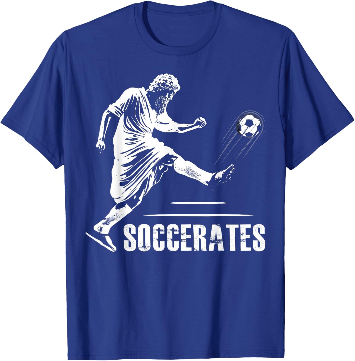 Soccerates Funny Philosophy Theory Soccer Socrates Greek T-Shirt - T-Shirt | Royal