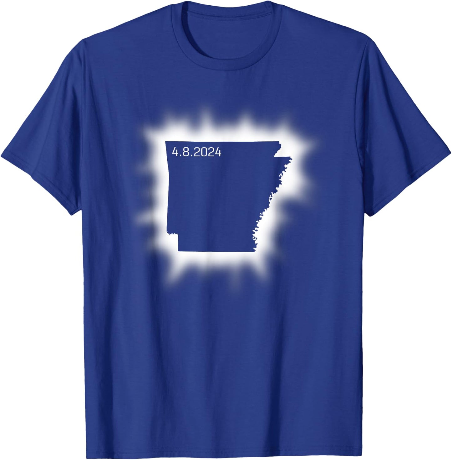 Arkansas Solar Eclipse April 8, 2024 State Outline Total T-Shirt - T-Shirt | Royal
