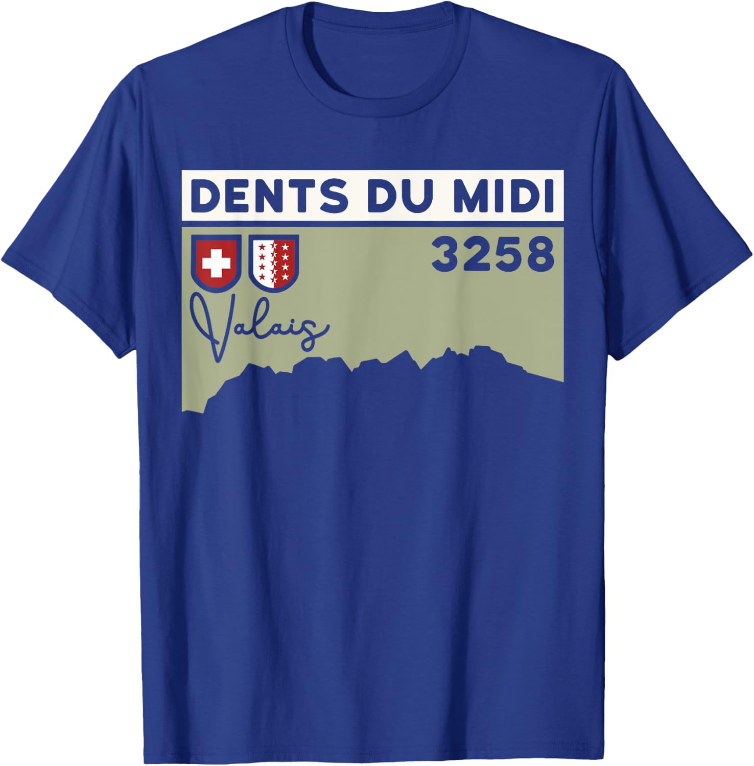 Mount Dents du Midi Hike Climbing Valais Swiss Hiking Gifts T-Shirt - T-Shirt | Royal
