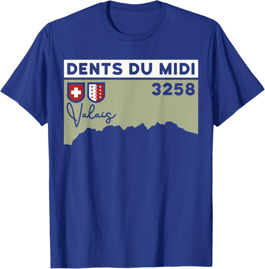 Mount Dents du Midi Hike Climbing Valais Swiss Hiking Gifts T-Shirt - T-Shirt | Royal