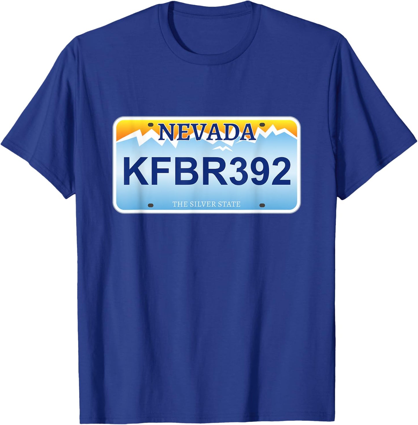 KFBR392 Nevada License Plate Funny Movie Reference T-Shirt - T-Shirt | Royal