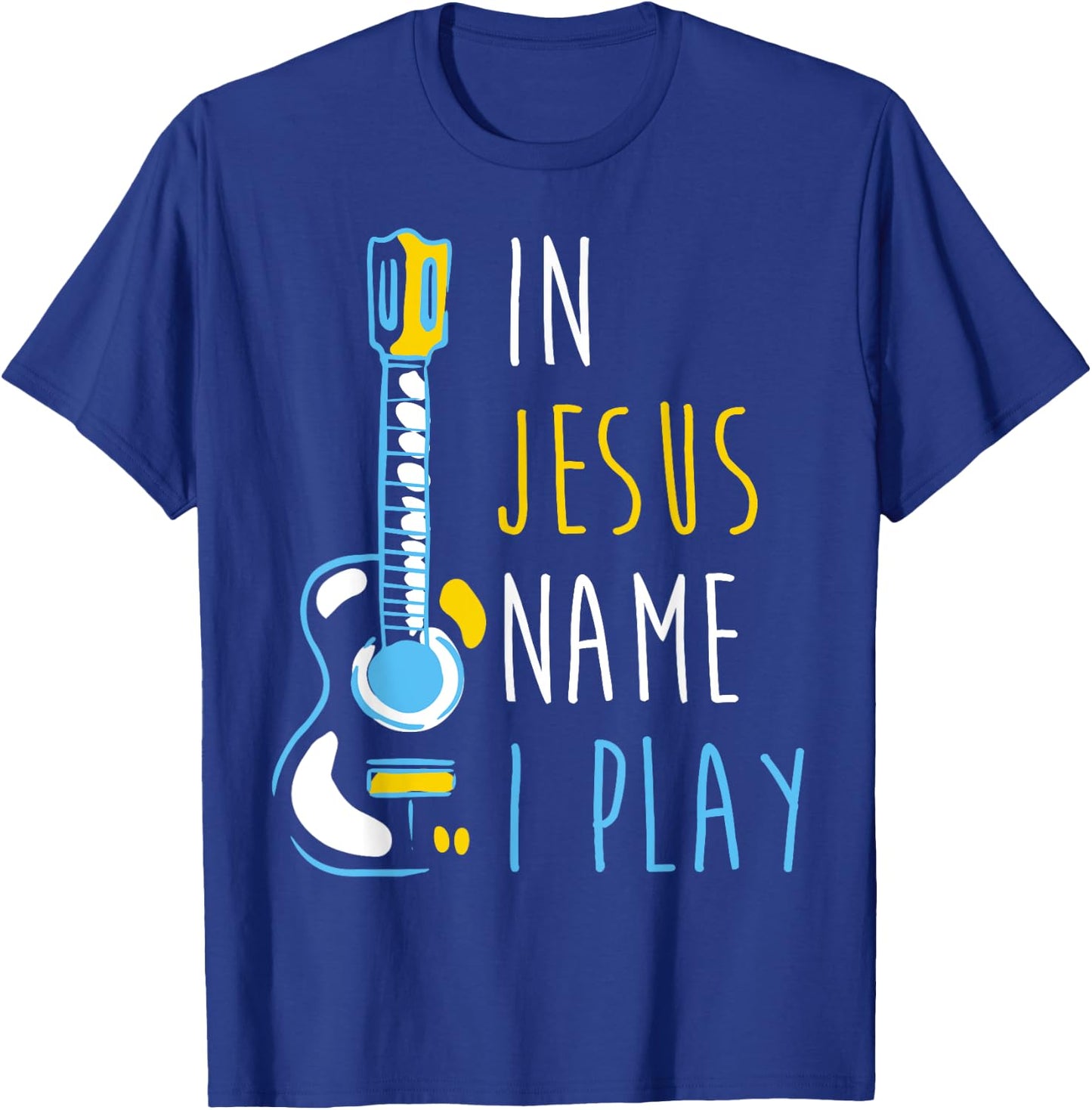 In Jesus Name I Play Ukulele - Christian Ukulele Player T-Shirt - T-Shirt | Royal
