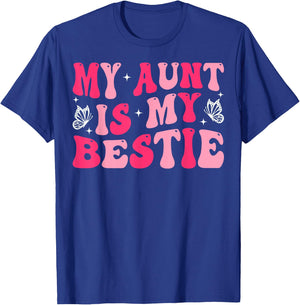 Groovy My Aunt is My Bestie Aunt and Niece Matching T-Shirt - T-Shirt | Royal