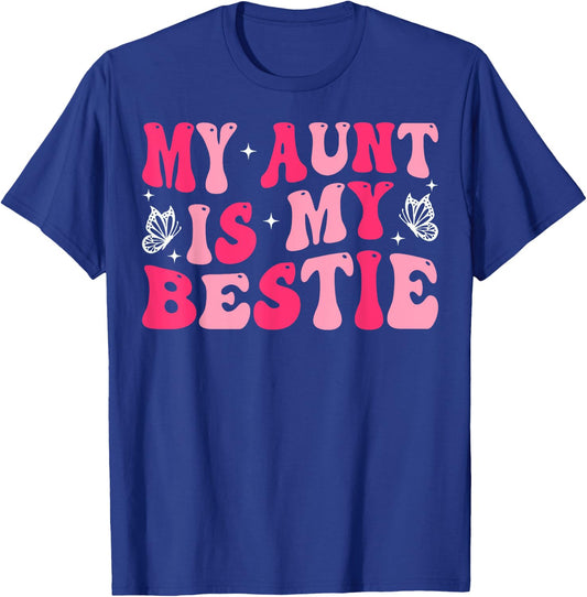 Groovy My Aunt is My Bestie Aunt and Niece Matching T-Shirt - T-Shirt | Royal