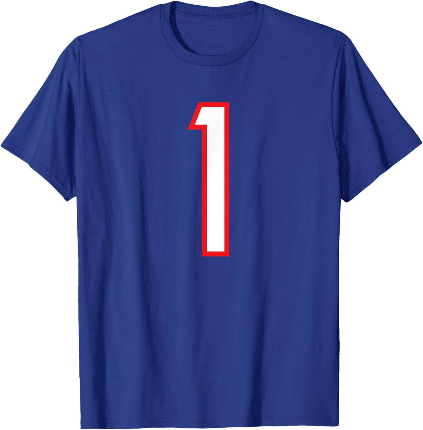 1 Sport White Red Number T-Shirt - T-Shirt | Royal