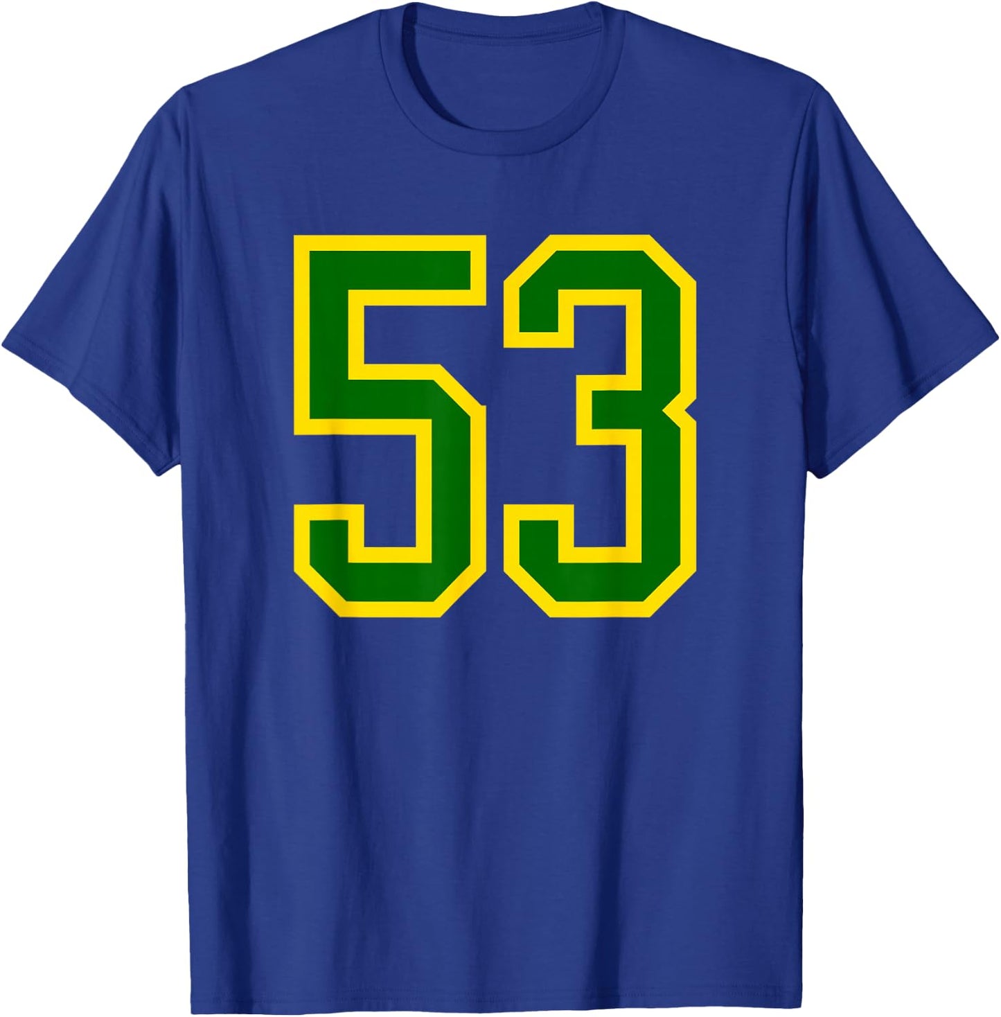 Green Yellow Sport Team Number #53 T-Shirt - T-Shirt | Royal
