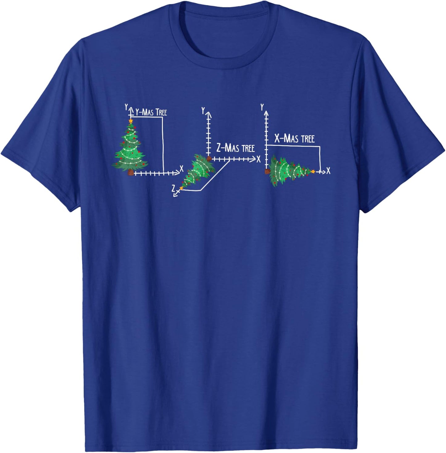 Merry X-Mas Tree Math Funny Christmas Math Teacher T-Shirt - T-Shirt | Royal