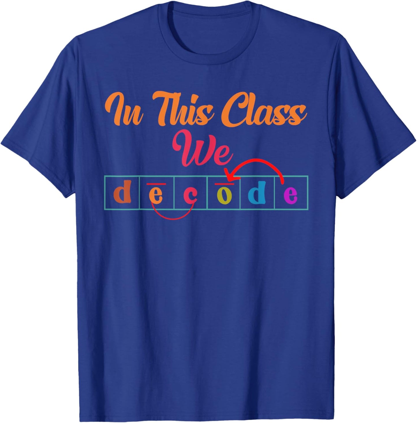 In This Class We Decode Reading Specialist Literacy Coach T-Shirt - T-Shirt | Royal