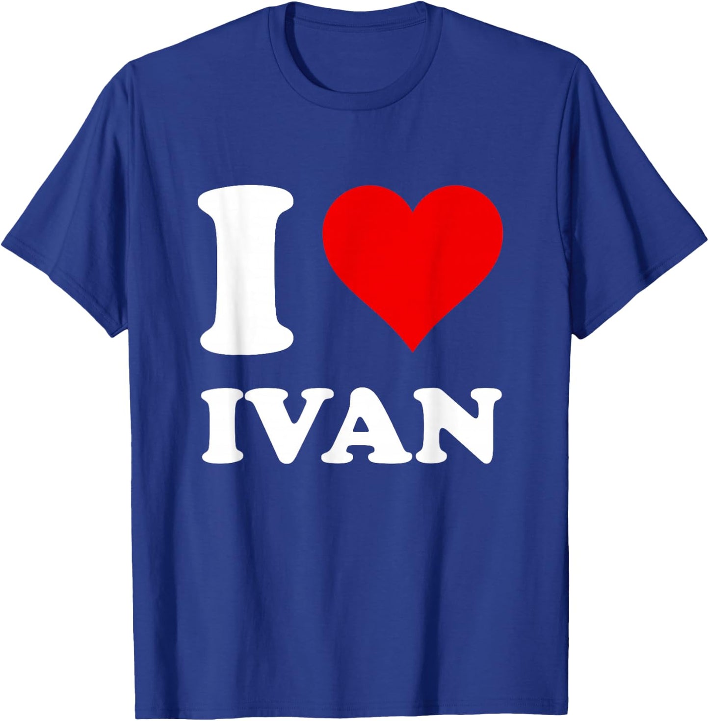 I Heart Ivan Women's Black I Love Ivan Modern Letter Print T-Shirt - T-Shirt | Royal