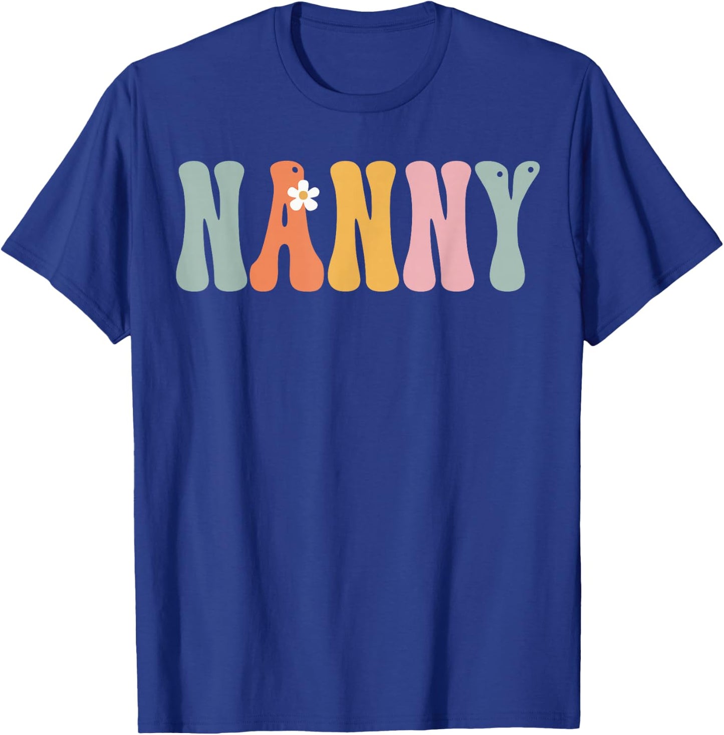 Nanny Week Retro Groovy Appreciation Day For Work T-Shirt - T-Shirt | Royal