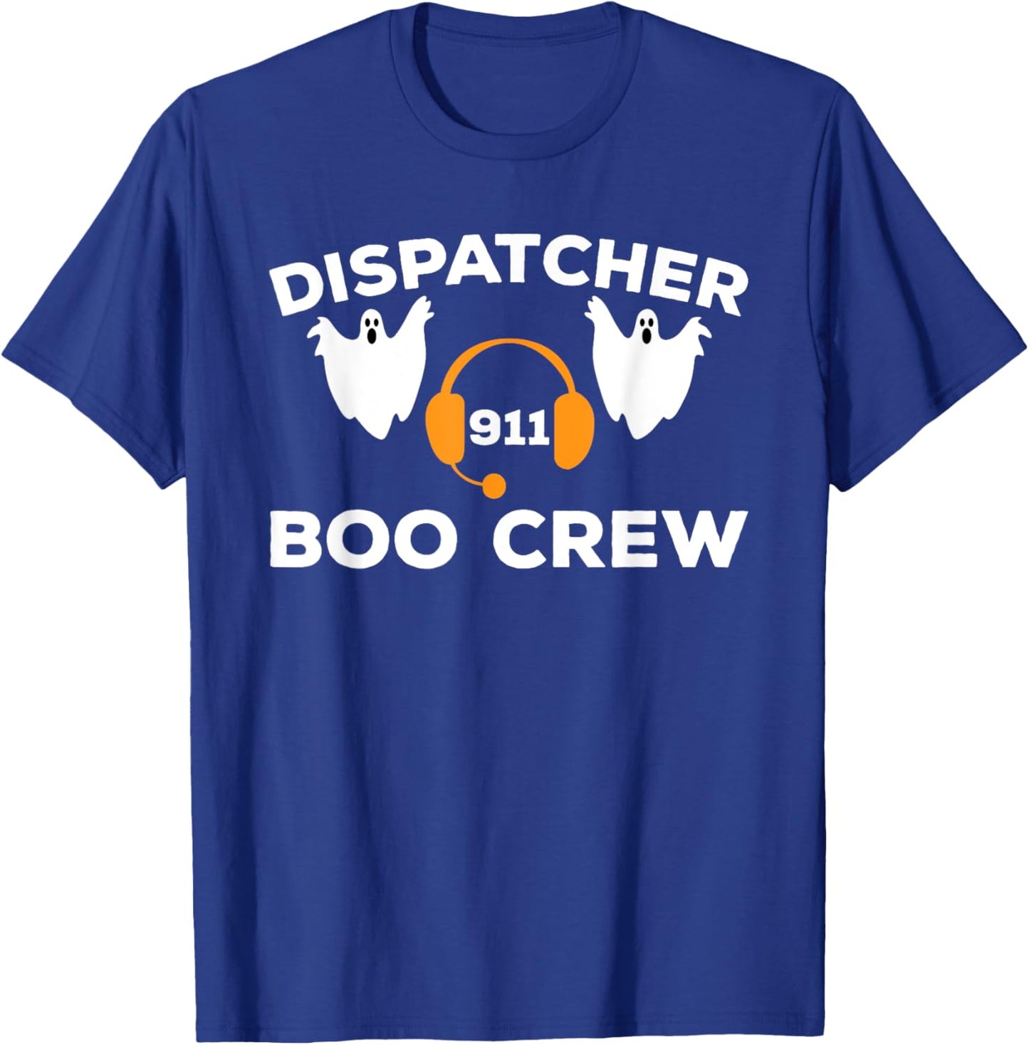Funny Dispatcher 911 Boo Crew Spooky Halloween Costume T-Shirt - T-Shirt | Royal
