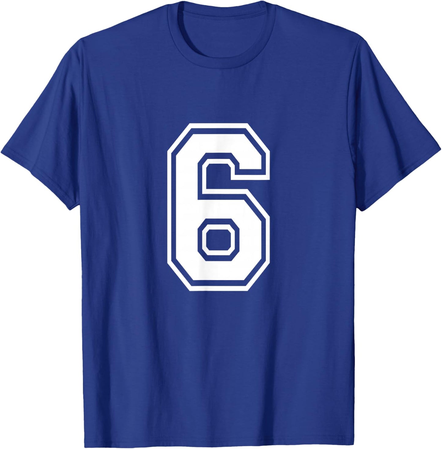 Number 6 Varsity Sports Team Jersey 6th Birthday 6 Years T-Shirt - T-Shirt | Royal