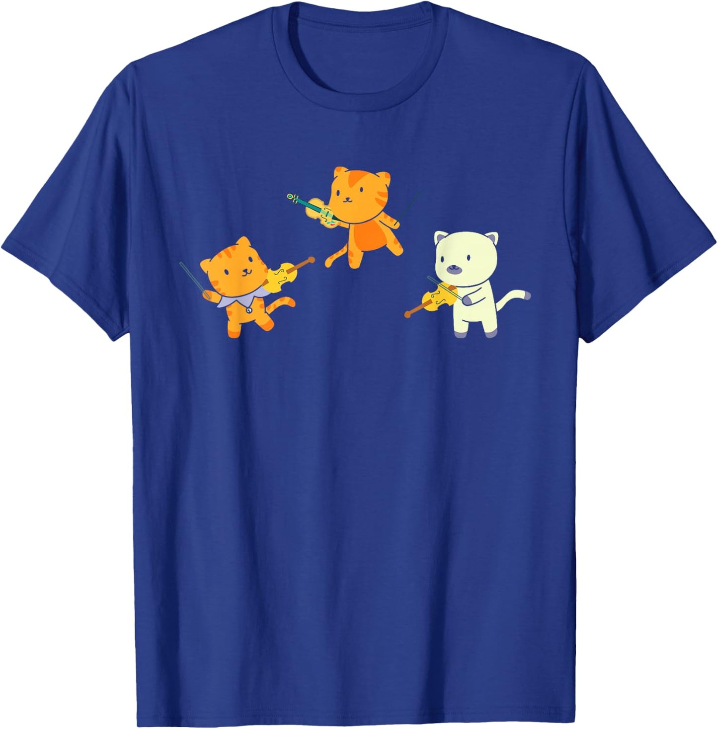 Cat Playing Violin Cello Cat Lover Violinist Cello Player T-Shirt - T-Shirt | Royal