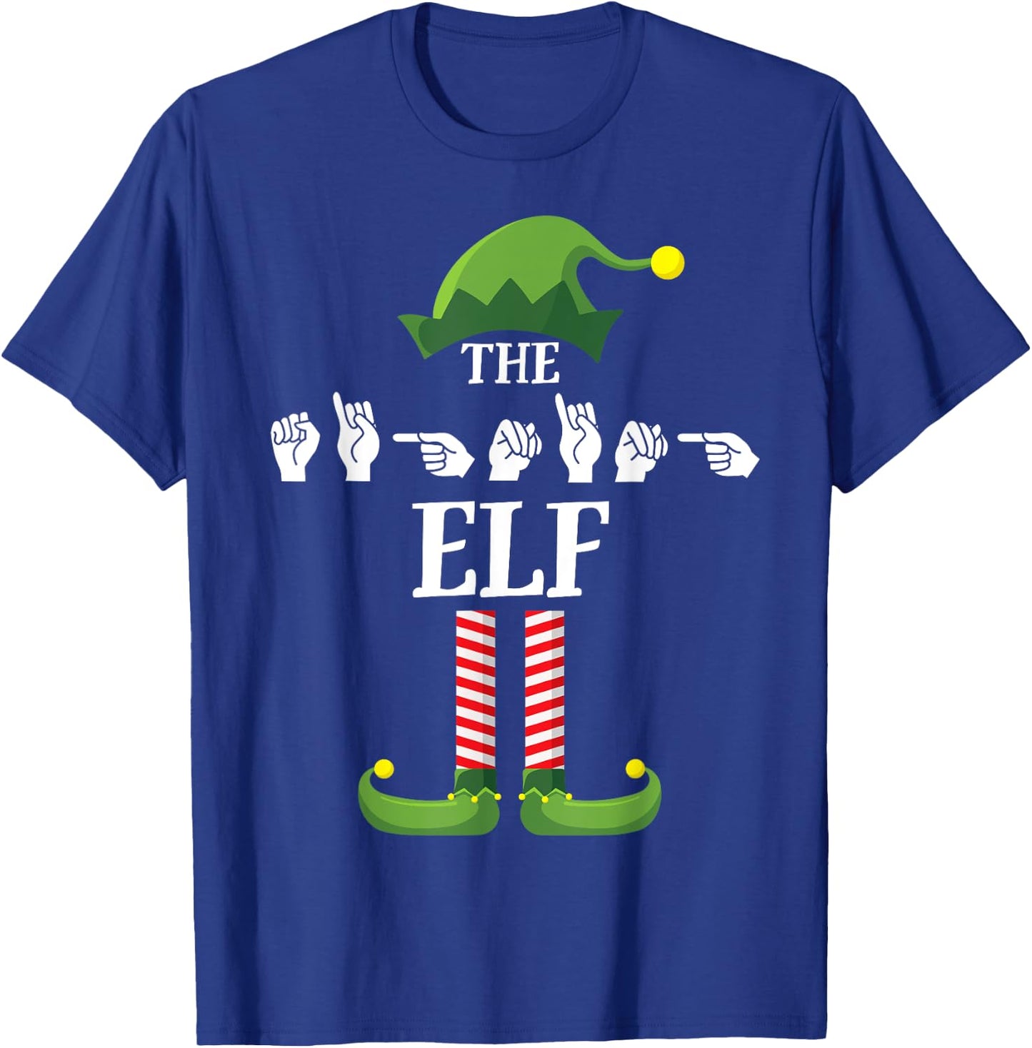 Signing Elf Matching Family Sign Language Deaf Christmas ASL T-Shirt - T-Shirt | Royal
