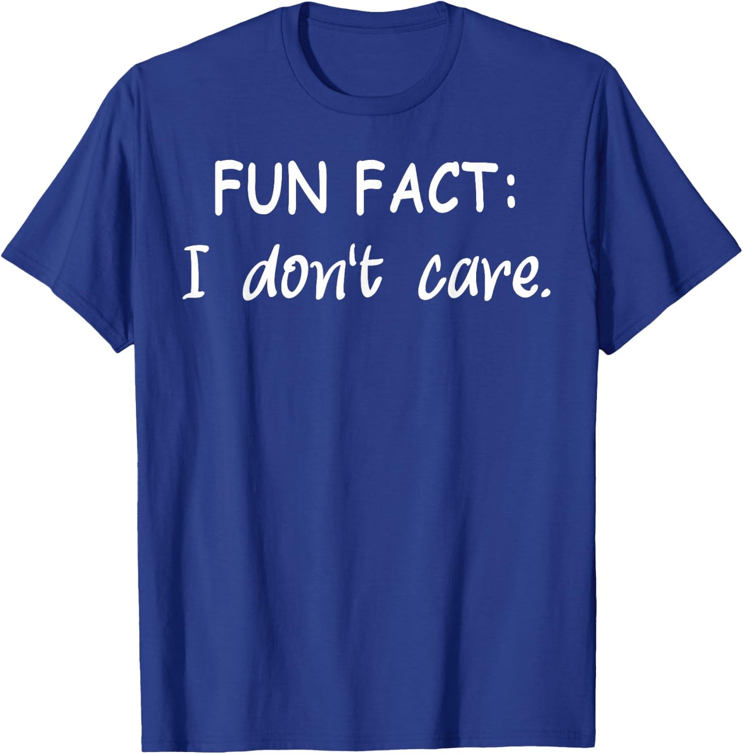 FUN FACT: I don't care. Men Kids Funny Sarcastic T-Shirt - T-Shirt | Royal