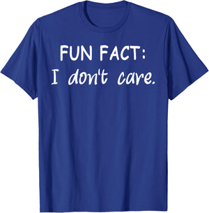 FUN FACT: I don't care. Men Kids Funny Sarcastic T-Shirt - T-Shirt | Royal