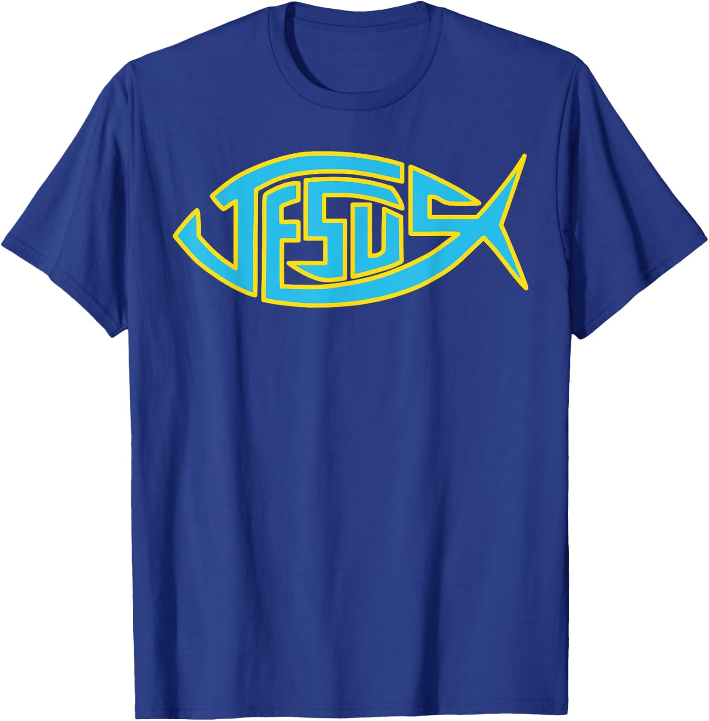 Jesus Fish - Ichthys Symbol - Christian Design For Teen T-Shirt - T-Shirt | Royal