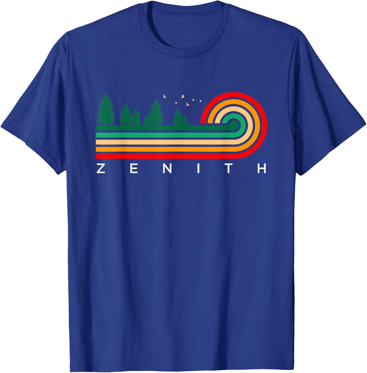 Evergreen Vintage Stripes Zenith, Washington T-Shirt - T-Shirt | Royal