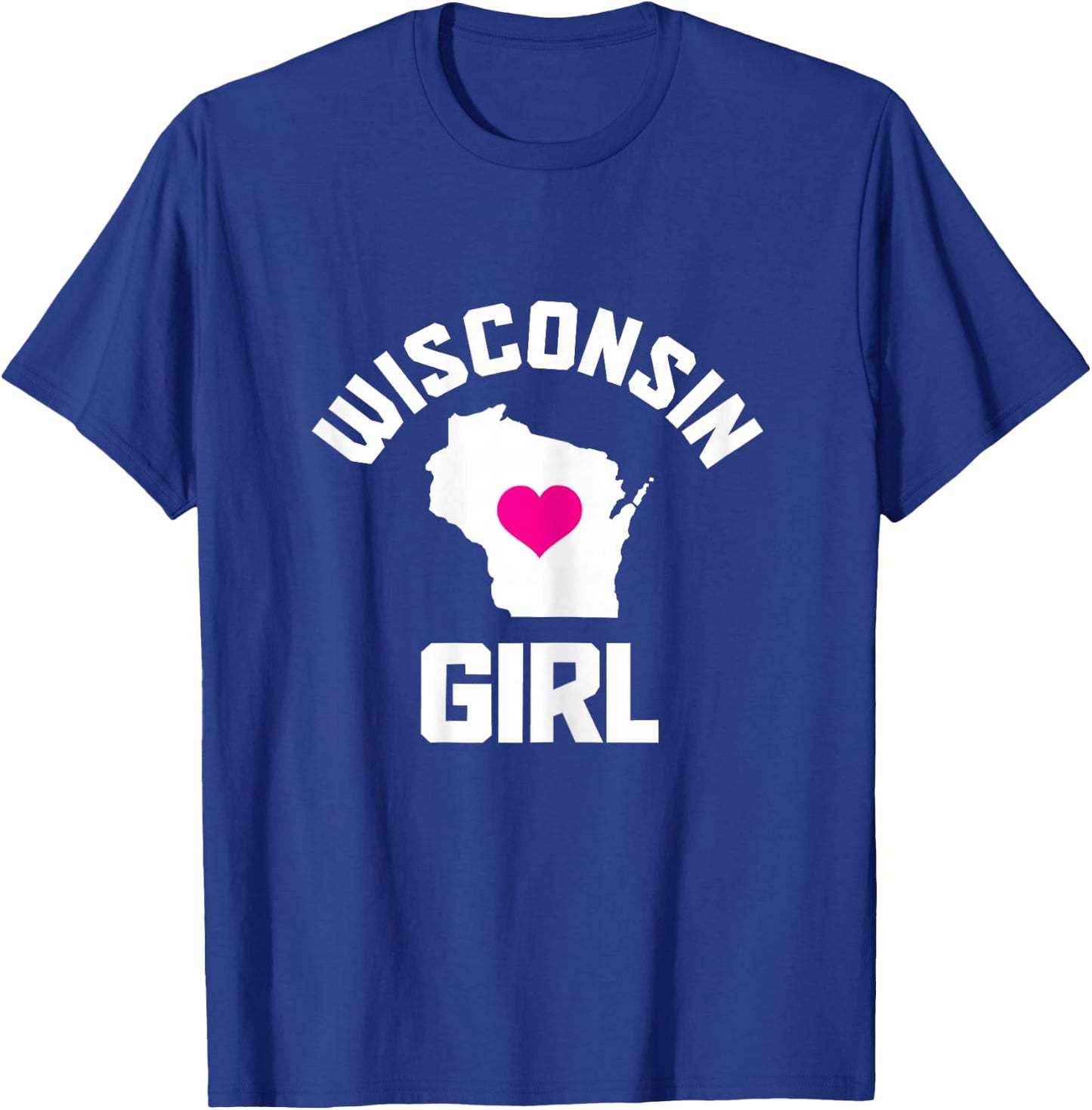 State of Wisconsin Heart Pride Vintage Girls T-Shirt - T-Shirt | Royal