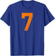 Vintage Orange Sports Team Number #7 T-Shirt - T-Shirt | Royal