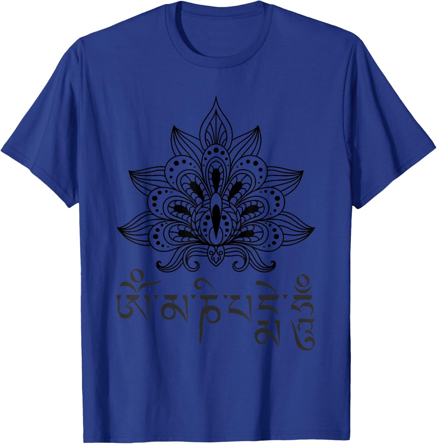 Om Mani Padme Hum Lotus Mandala Spiritual Design T-Shirt - T-Shirt | Royal