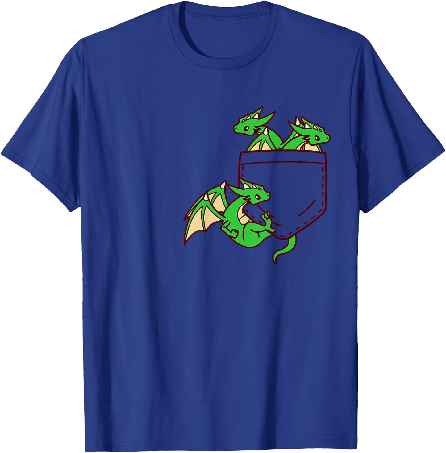 For Dragon Lovers Cute Kawaii Baby Dragon In Pocket T-Shirt - T-Shirt | Royal