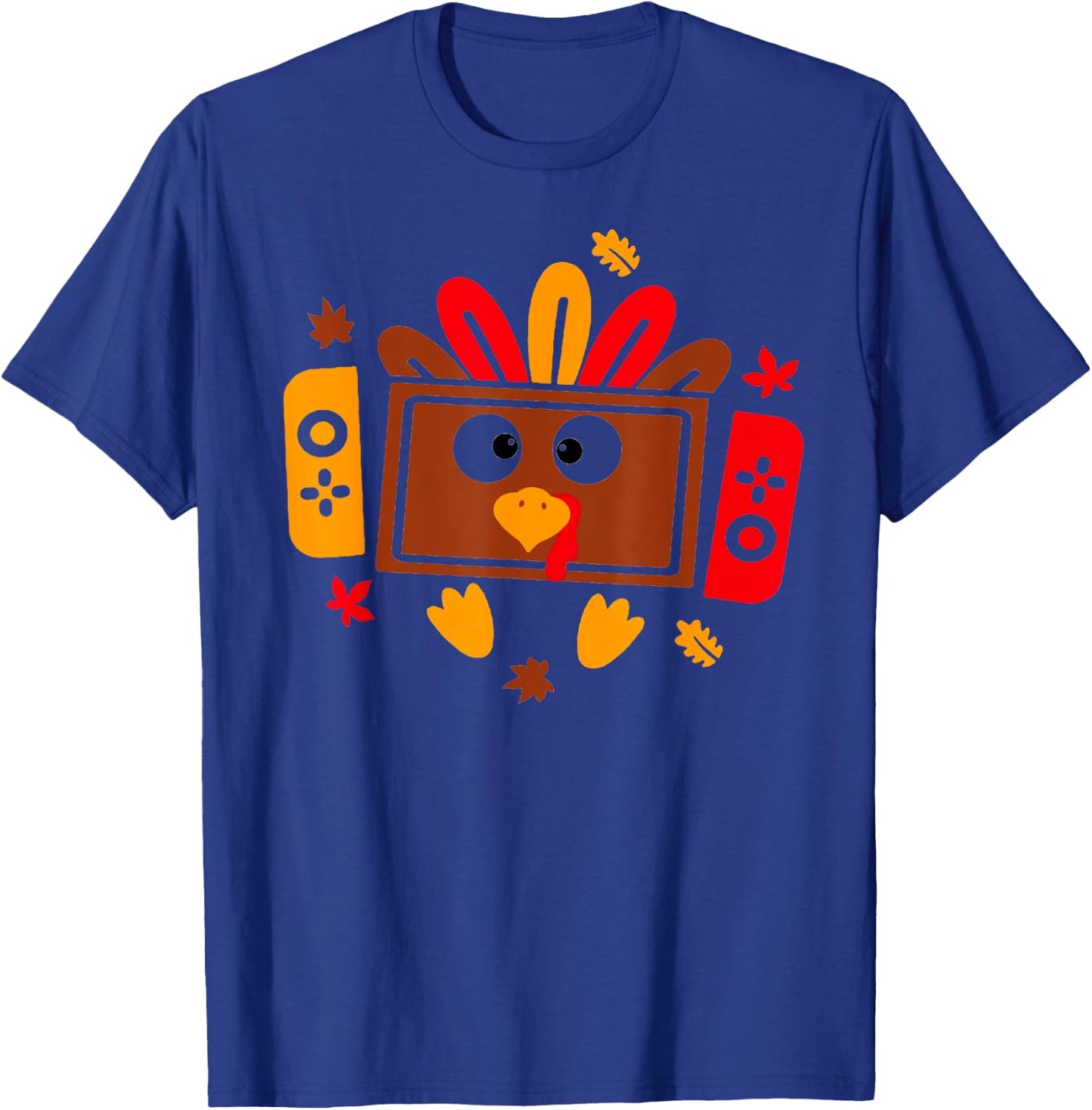 Video Games Thanksgiving Turkey Gamer Gaming Boys Kids Teens T-Shirt - T-Shirt | Royal