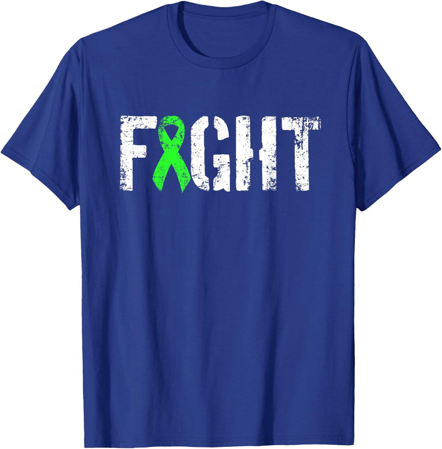 Fight Liver Cancer - Military Style Green Awareness Ribbon T-Shirt - T-Shirt | Royal