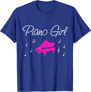 Piano Girl Funny Pianist Music Keyboardist Musician Outfit T-Shirt - T-Shirt | Royal