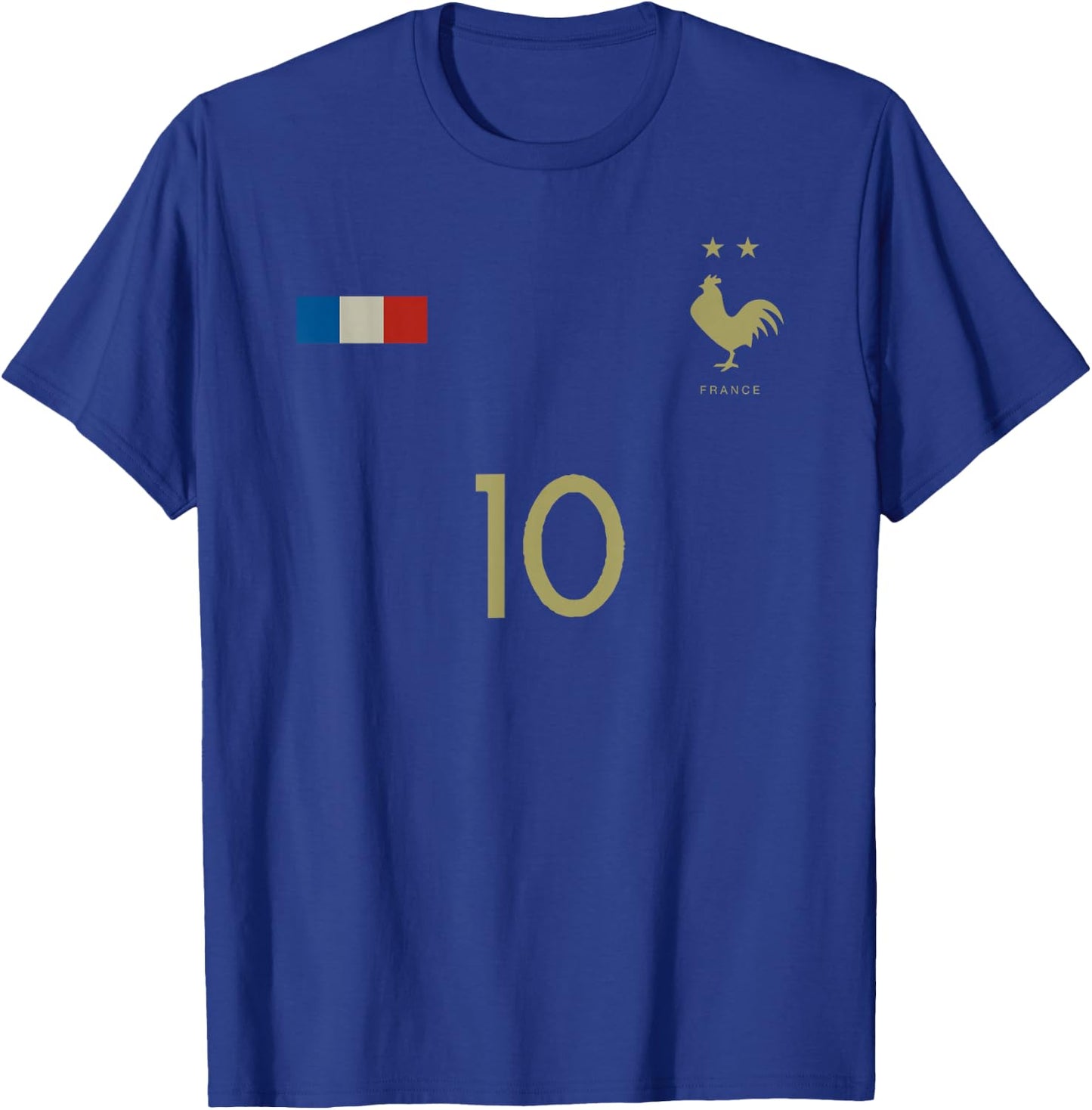France Number 10 French Soccer Retro Football France T-Shirt - T-Shirt | Royal
