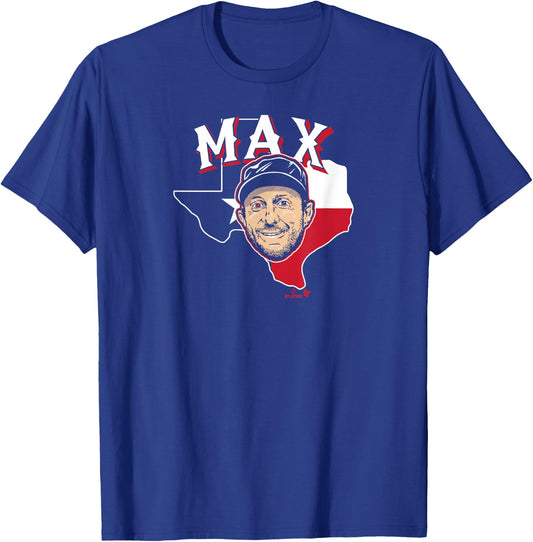 Max Scherzer: The Eyes of Texas - Texas Baseball T-Shirt - T-Shirt | Royal