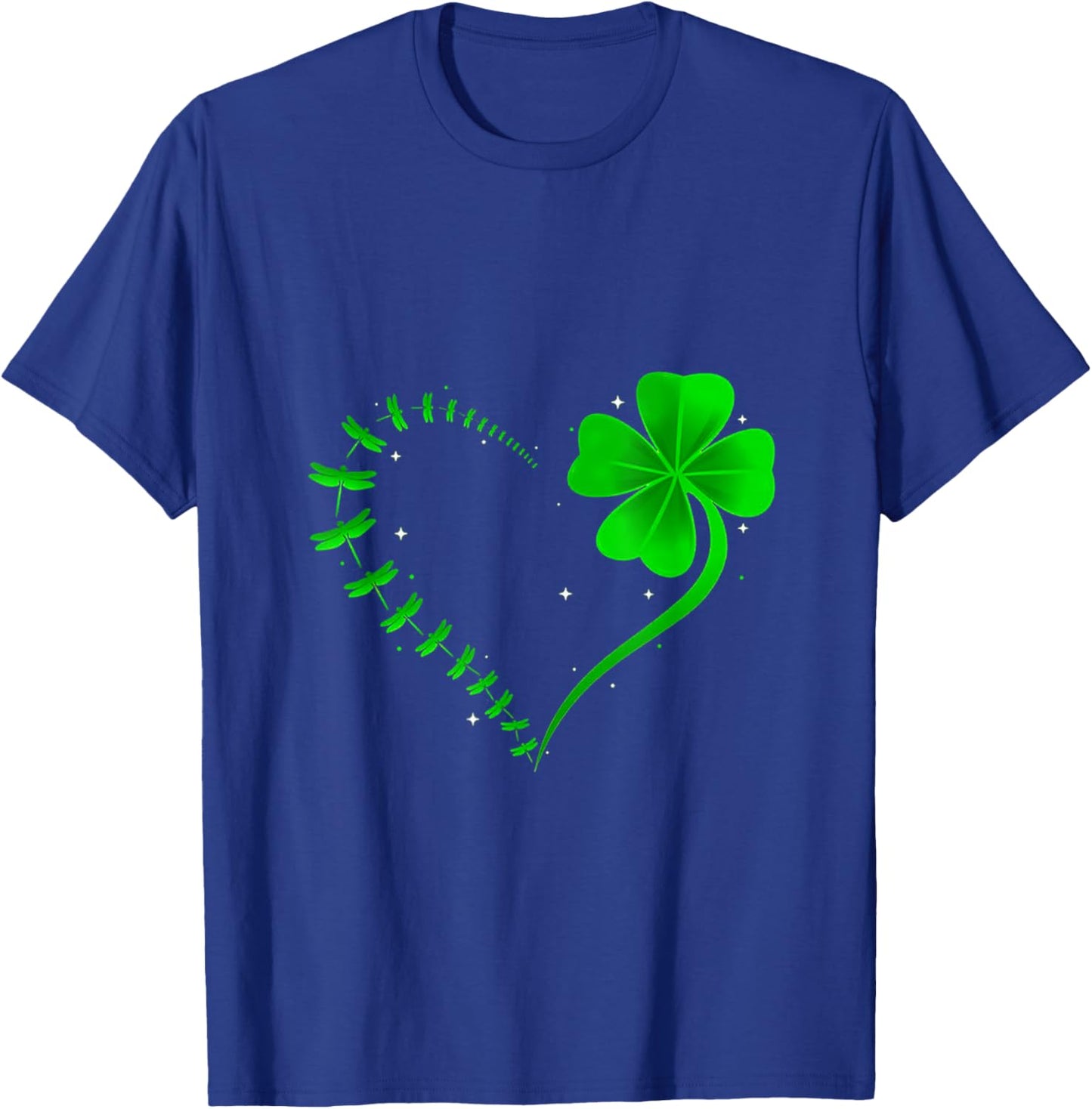 Dragonfly Heart Irish Shamrock Heart T-Shirt - T-Shirt | Royal