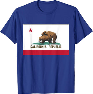 California Republic Funny Humping Grizzly Bears CA State Map T-Shirt - T-Shirt | Royal