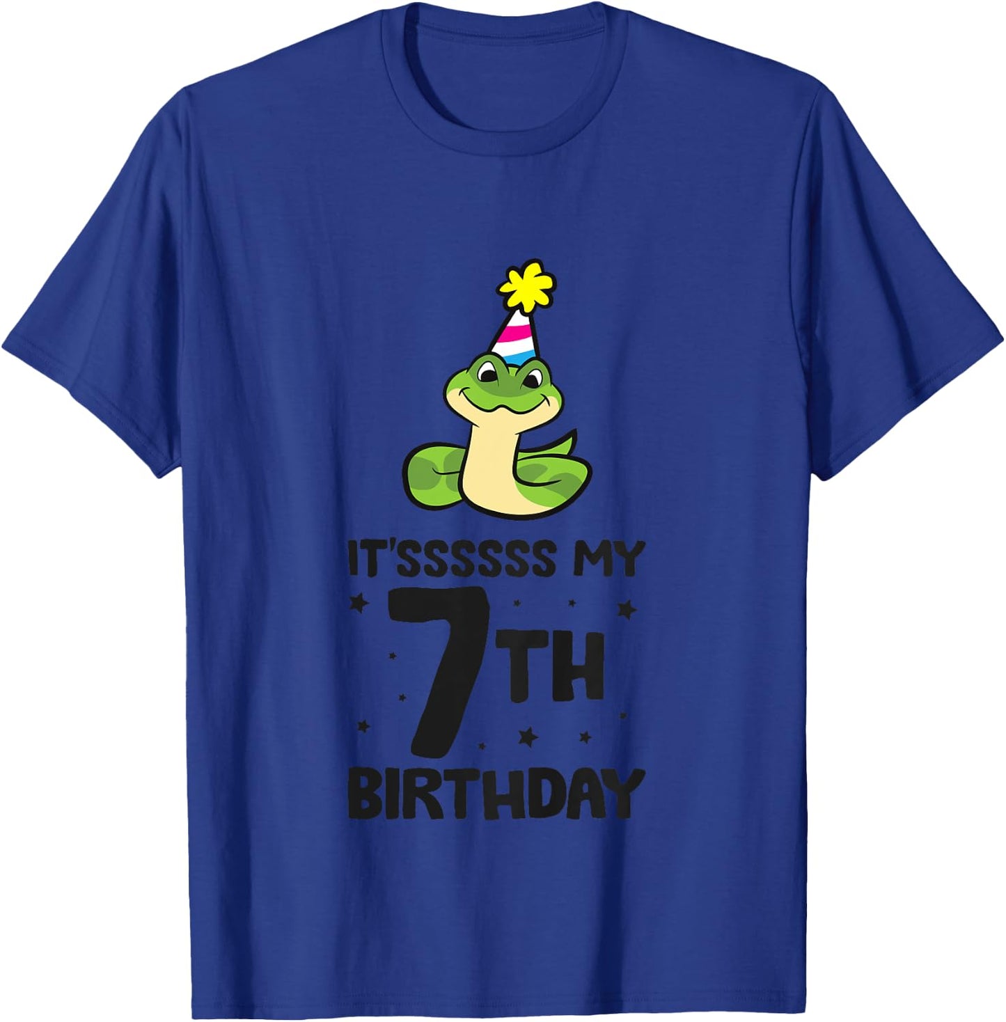 Snake Birthday It's My 7th Birthday Snake T-Shirt - T-Shirt | Royal