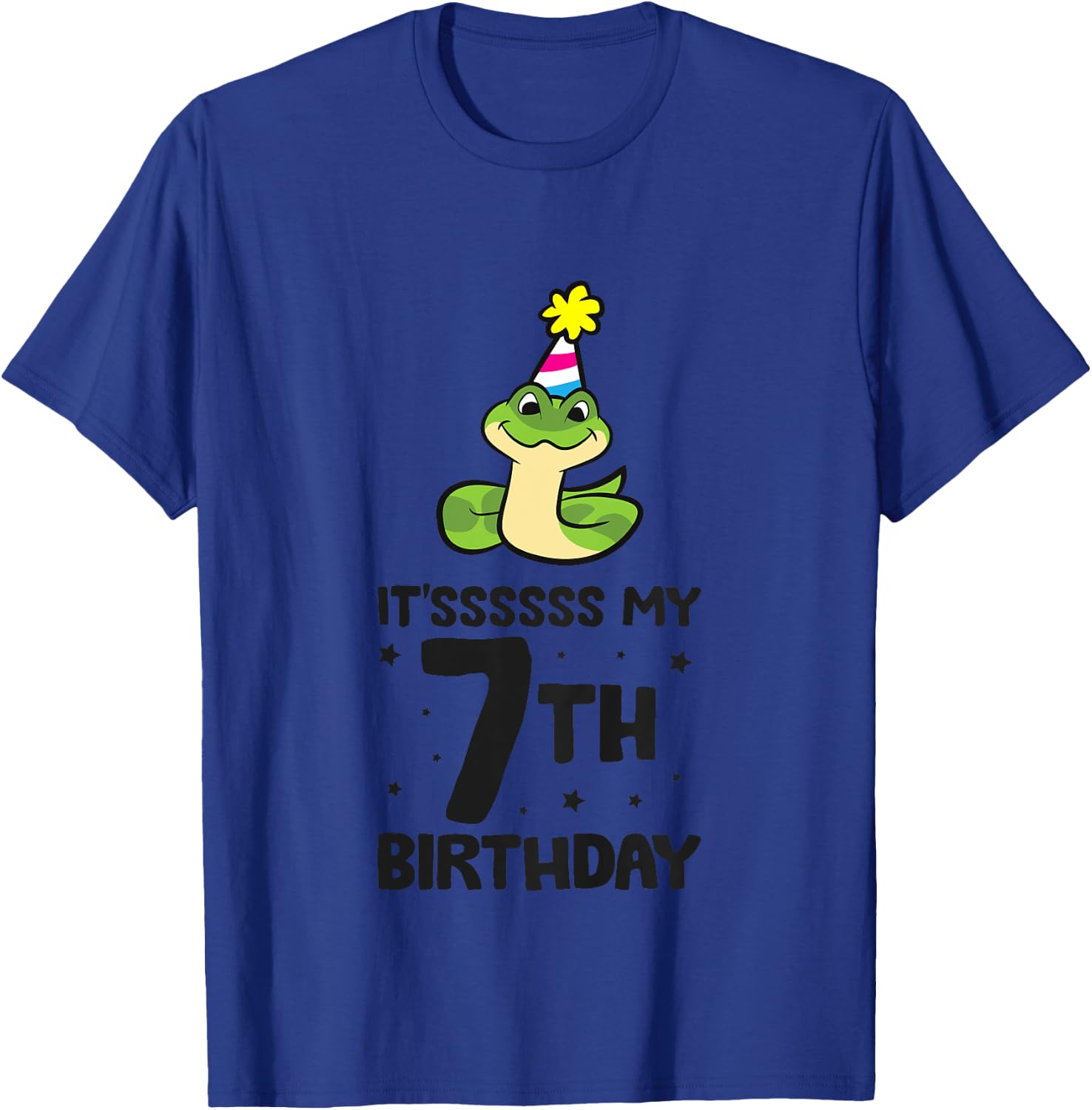 Snake Birthday It's My 7th Birthday Snake T-Shirt - T-Shirt | Royal