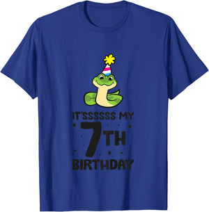 Snake Birthday It's My 7th Birthday Snake T-Shirt - T-Shirt | Royal